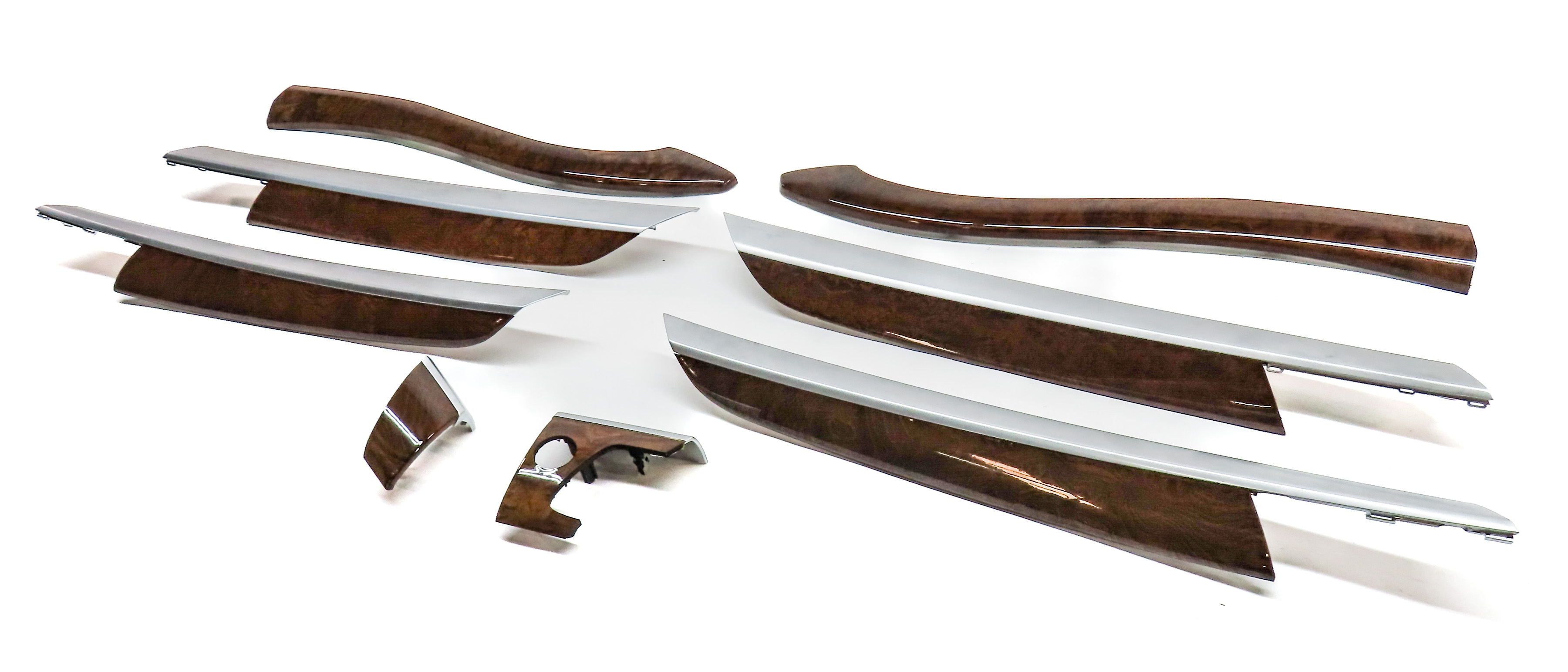 2009 BMW X6 (E71) INTERIOR DASH FRONT & REAR DOOR TRIM SET/8 (Ash) — exact item pictured